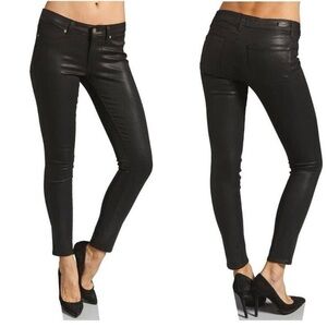 Paige Waxed Black Skinny Jean (faux leather)